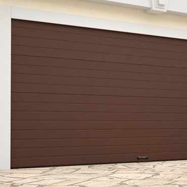 Ворота Хорман секционные с отделкой под дерево 2500x3000